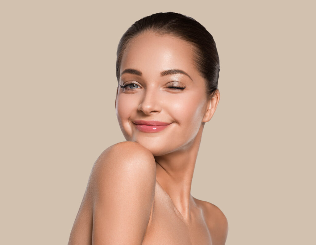 woman with glowing skin