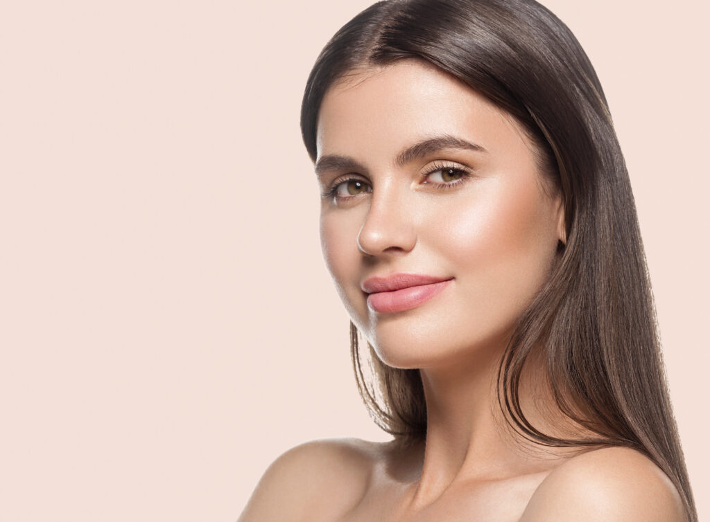 Beautiful woman with glowing skin